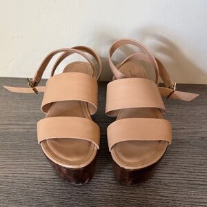 Elizabeth and James Nude Leather Sandals